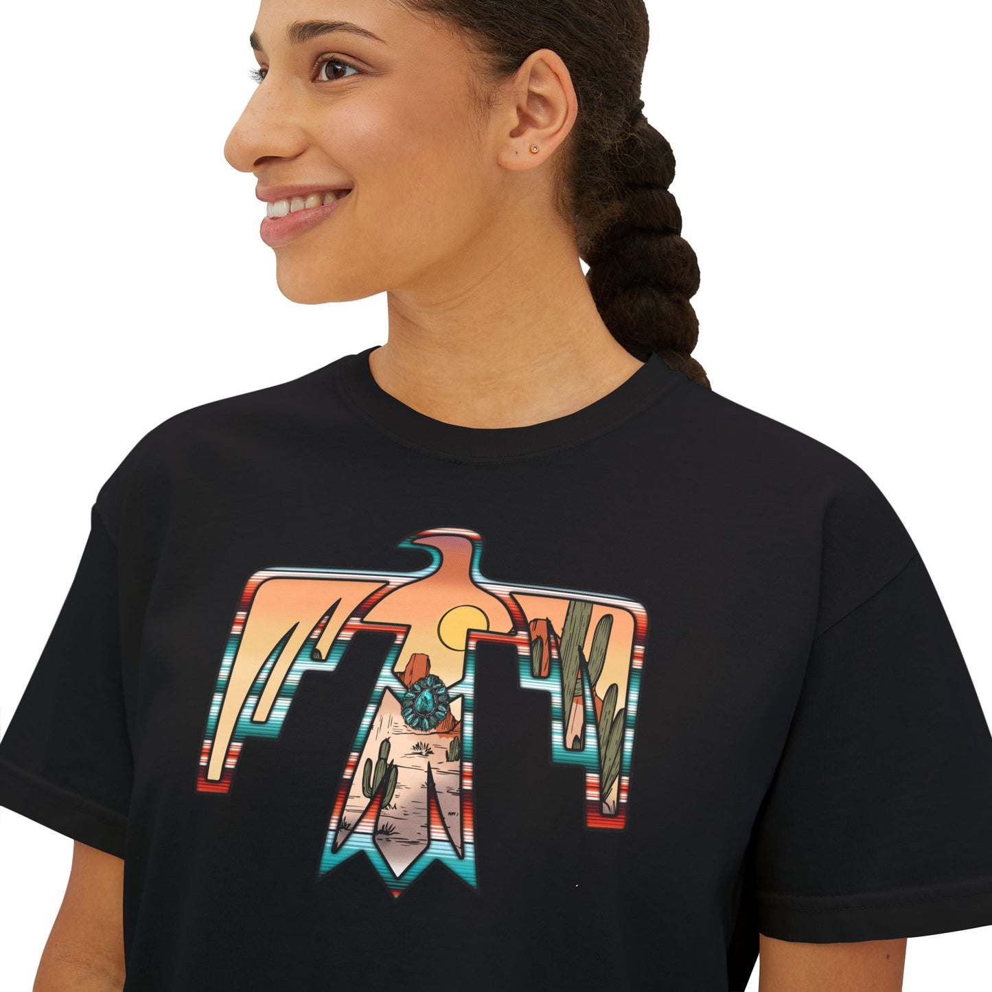 Women's Boxy Tee - Thunderbird Stylish Minimalist Graphic for Casual Chic Looks