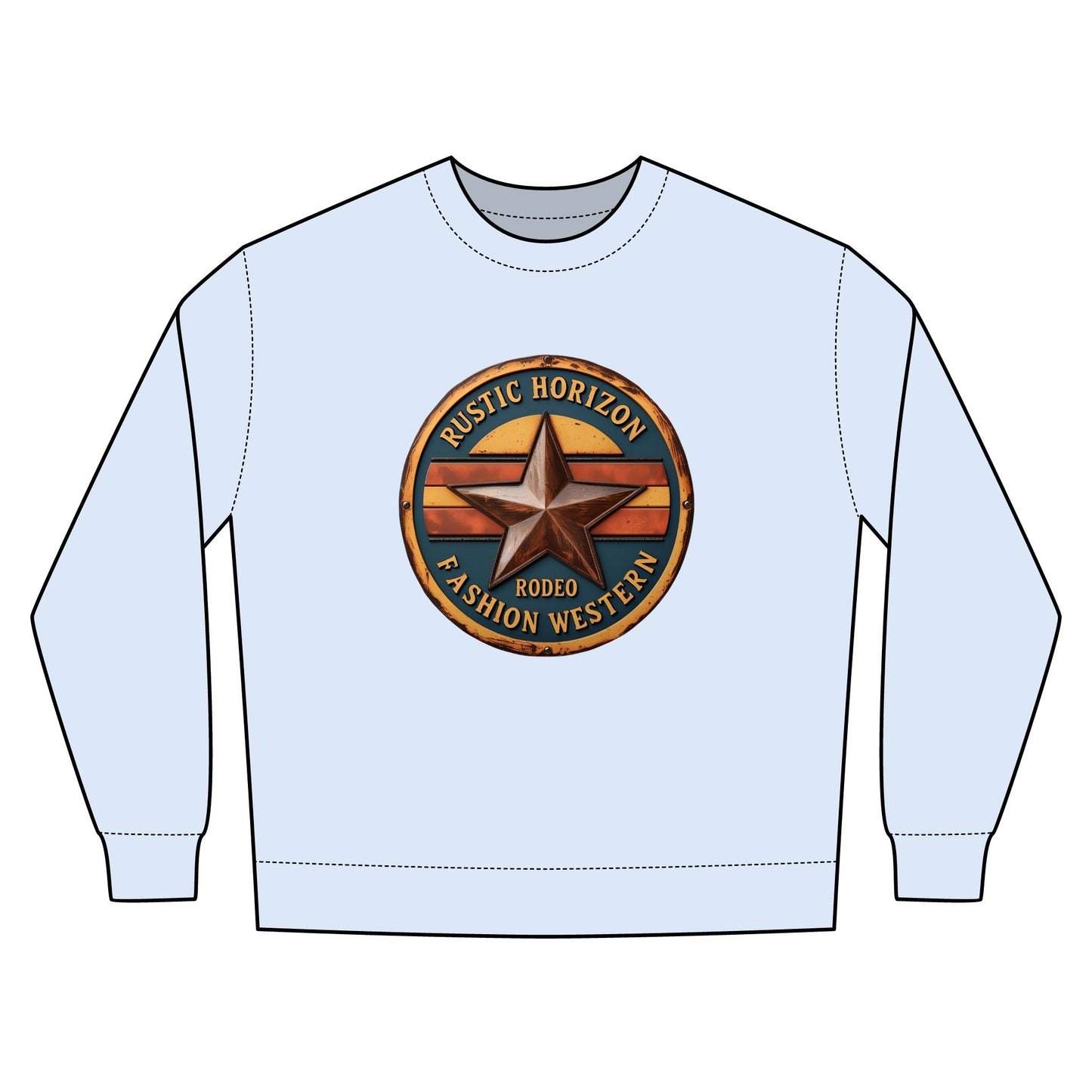 Rustic Horizon Rodeo Sweatshirt, Unisex Casual Crewneck, Western Style Pullover, Perfect for Fall, Gift for Rodeo Fans