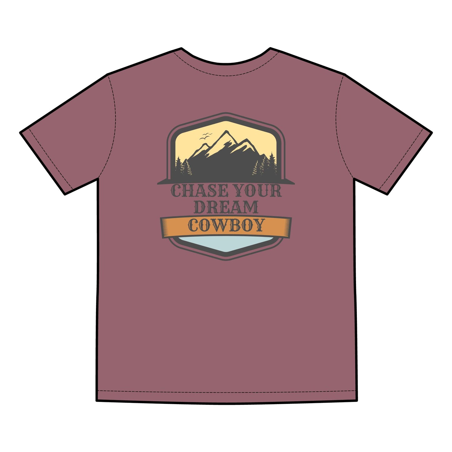 Chase Your Dreams Cowboy Men's Faded Tee - Retro Outdoor Vibe