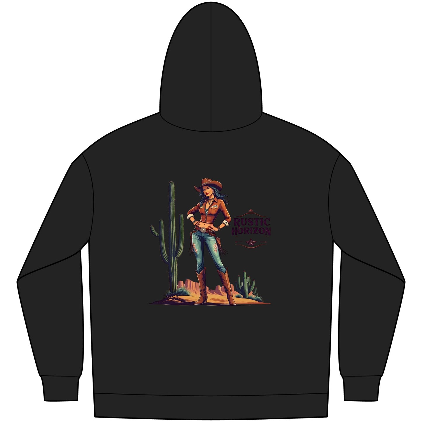 Cowgirl Unisex Western Fleece Hoodie, Rustic Fashion Sweatshirt, Cozy Winter Apparel, Gift for Rodeo Lovers, Casual Outdoor Clothing