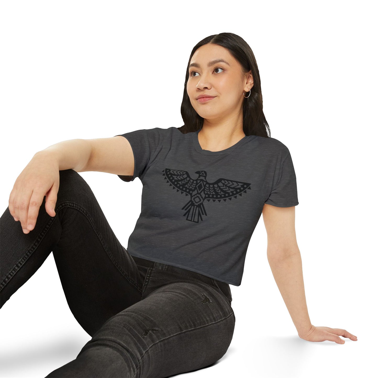 Women's Festival Crop Top - Boho Chic Graphic Tee for Music & Art Lovers