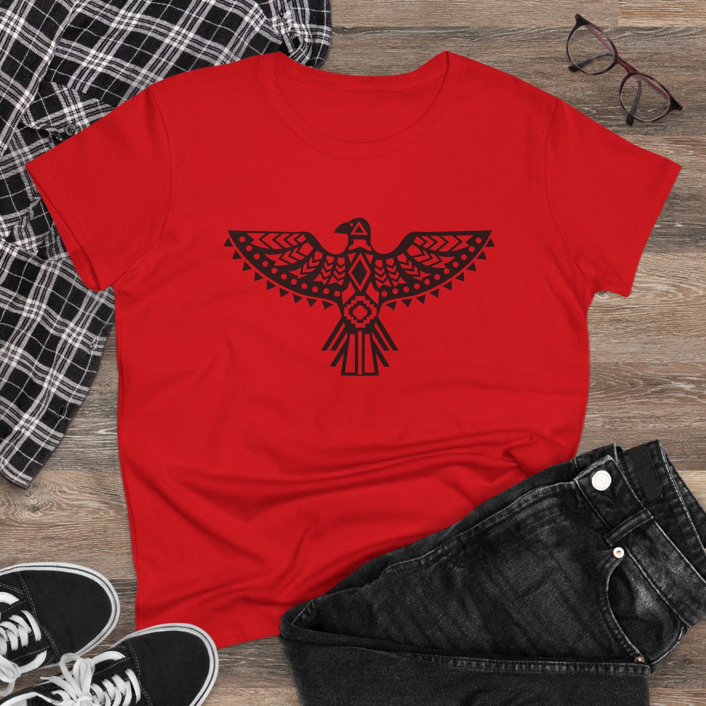 Women's Tee - Cowgirl Thunderbird Eagle Western Fashion Print