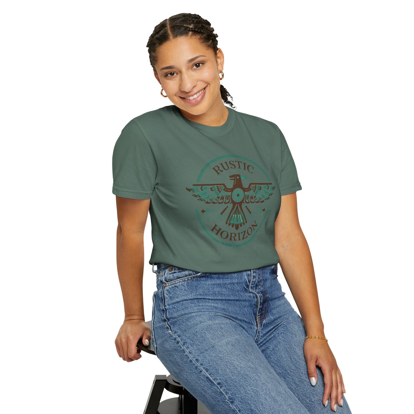 Rustic Horizon with Thunderbird UNISEX T-Shirt|Festival Wear, Casual Outfit, Gift for Nature Lovers, Vintage Style Tee, Summer Essential