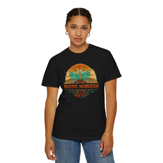 Touch of Rustic Horizon Sunset UNISEX T-Shirt｜Festival Wear, Casual Outfit, Gift for Nature Lovers, Vintage Style Tee, Summer Essential