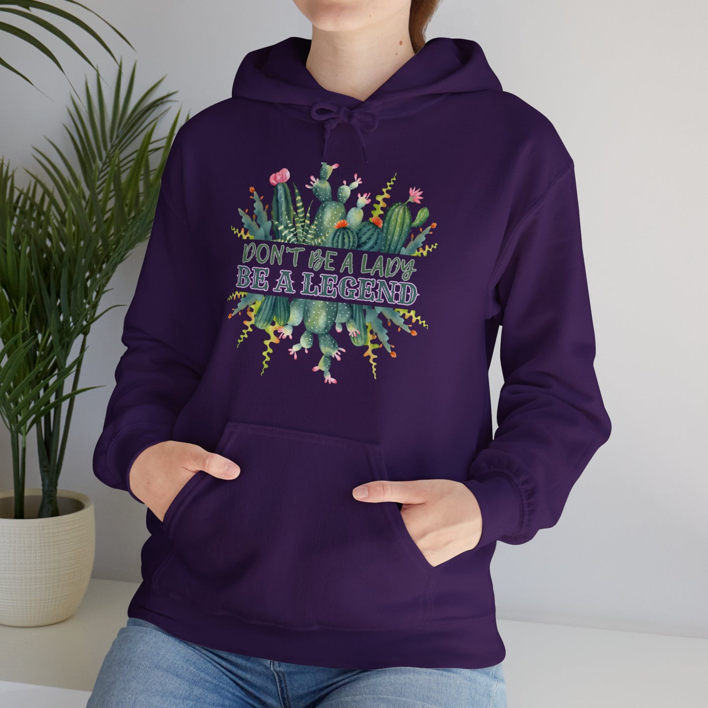BE A LEGEND LADY CACTUS UNISEX Heavy Blend™ Hooded Sweatshirt