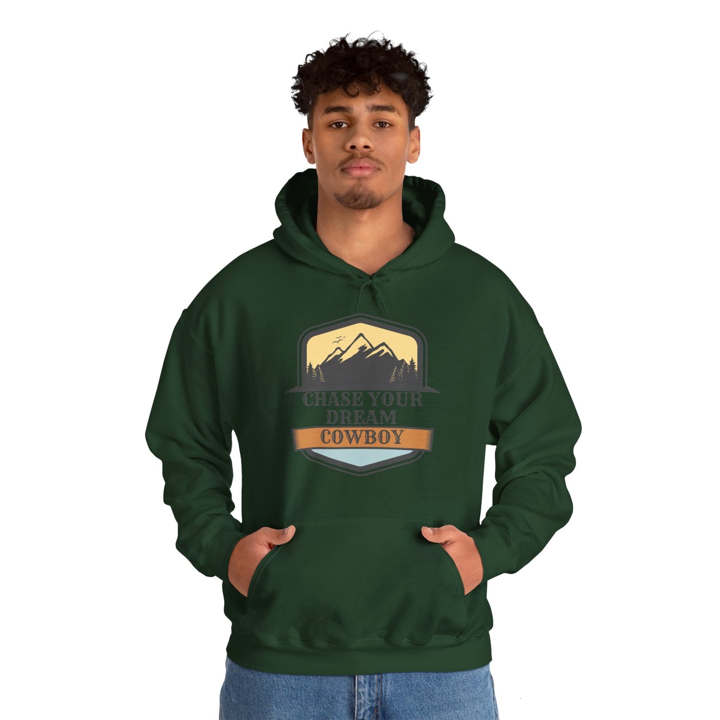 CHASE YOUR DREAM COWBOW MOUNTAIN Unisex Heavy Blend™ Hooded Sweatshirt