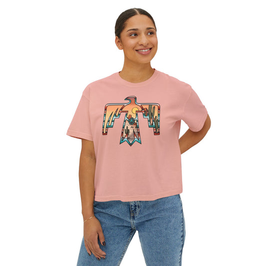 Women's Boxy Tee - Thunderbird Stylish Minimalist Graphic for Casual Chic Looks