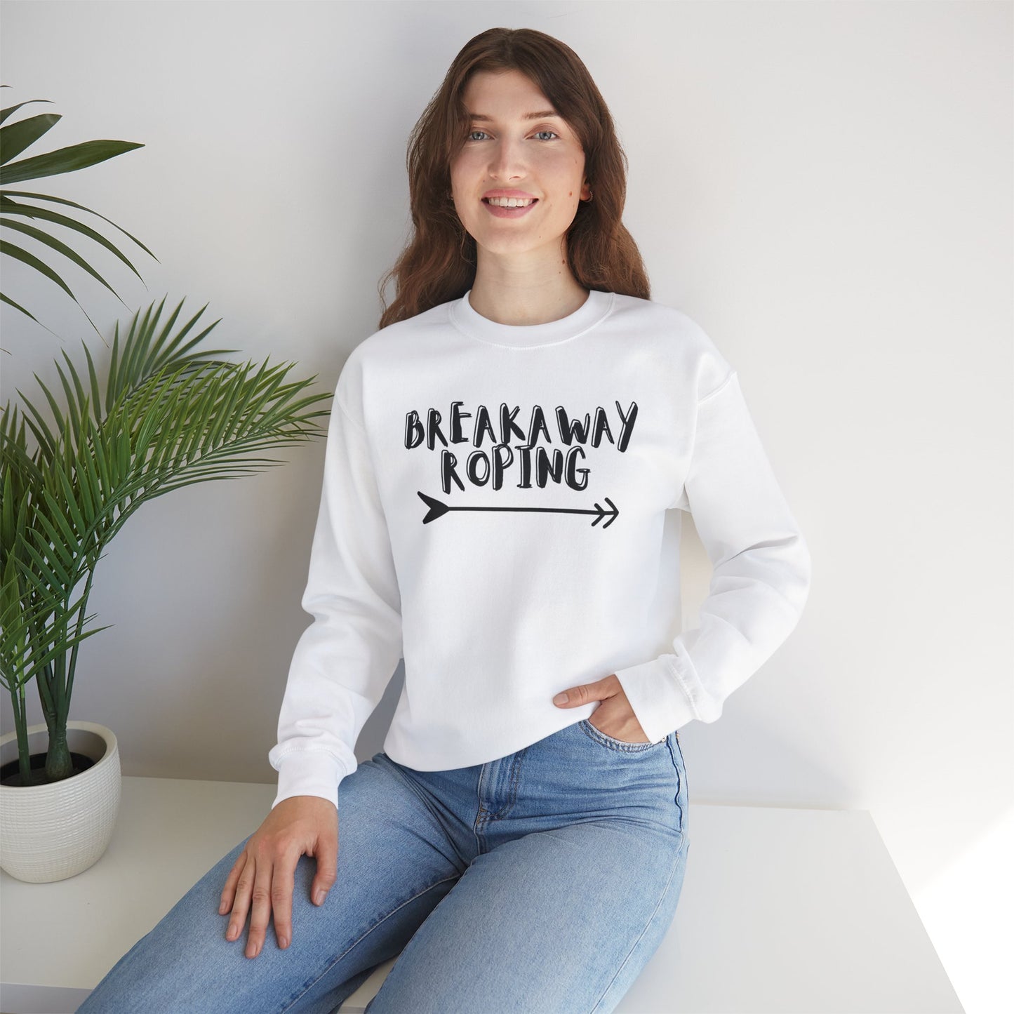 BREAKAWAY ROPING COWGIRL UNISEX Heavy Blend™ Crewneck Sweatshirt