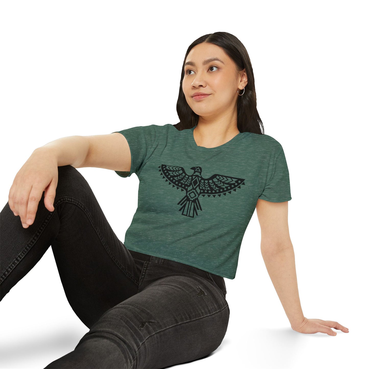 Women's Festival Crop Top - Boho Chic Graphic Tee for Music & Art Lovers