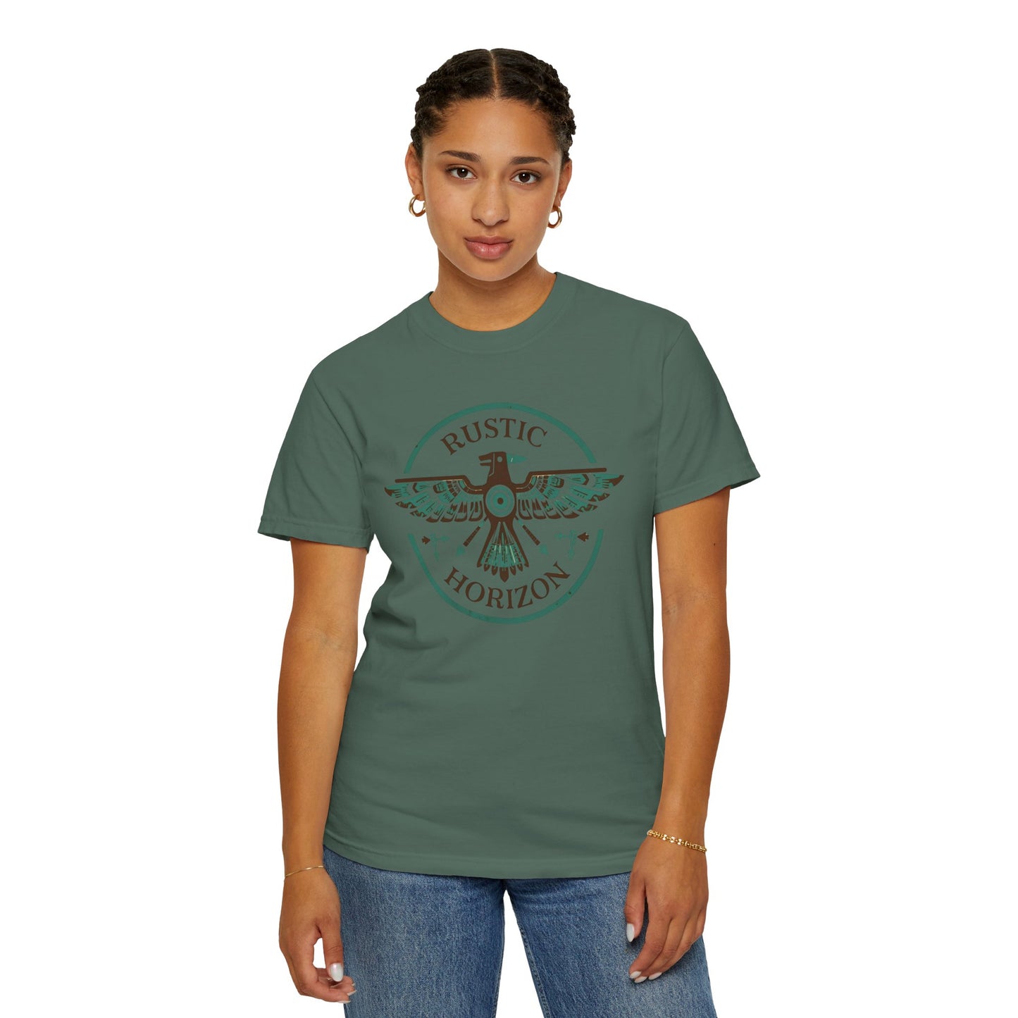 Rustic Horizon with Thunderbird UNISEX T-Shirt｜Festival Wear, Casual Outfit, Gift for Nature Lovers, Vintage Style Tee, Summer Essential