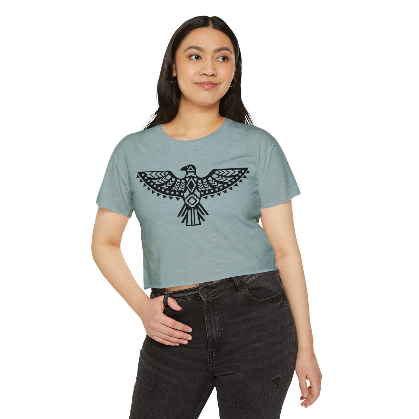 Women's Festival Crop Top - Boho Chic Graphic Tee for Music & Art Lovers