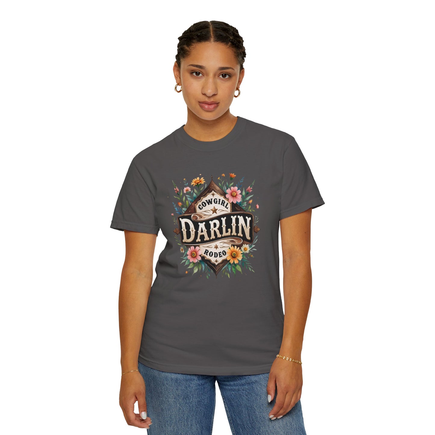 Darlin Rustic Horizon Cowgirl  UNISEX T-Shirt｜Festival Wear, Casual Outfit, Gift for Nature Lovers, Vintage Style Tee, Summer Essential