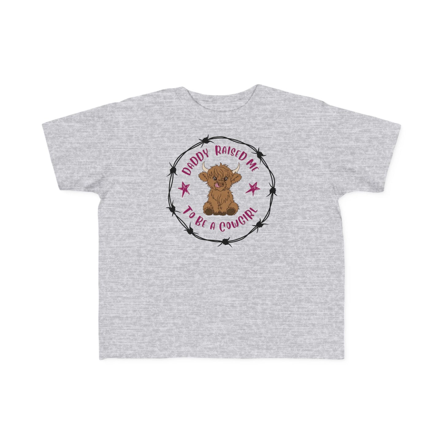 DADDY RAISED ME TO BE A COWGIRL Toddler's Fine Jersey Tee