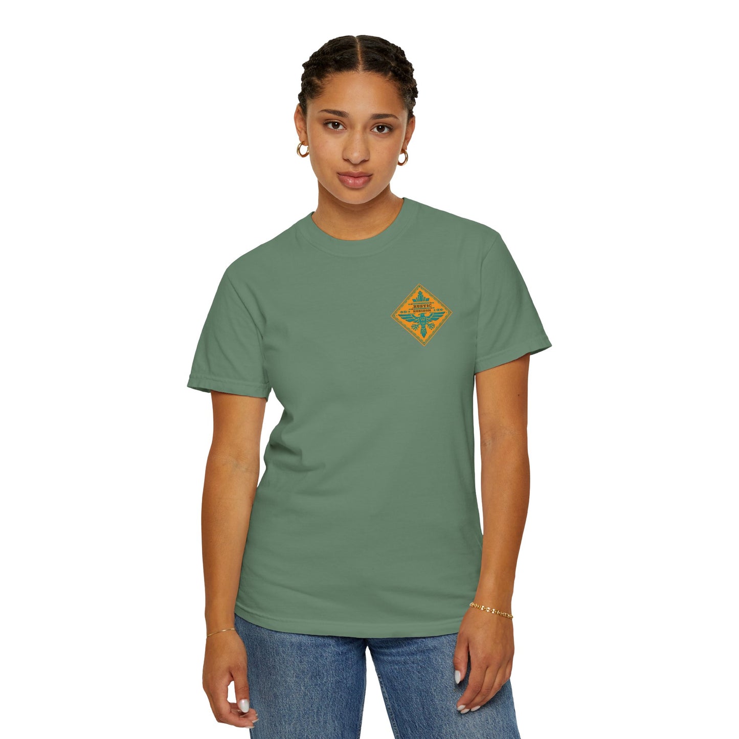 Rustic Horizon Yellow Thunderbird UNISEX T-Shirt｜Festival Wear, Casual Outfit, Gift for Nature Lovers, Vintage Style Tee, Summer Essential