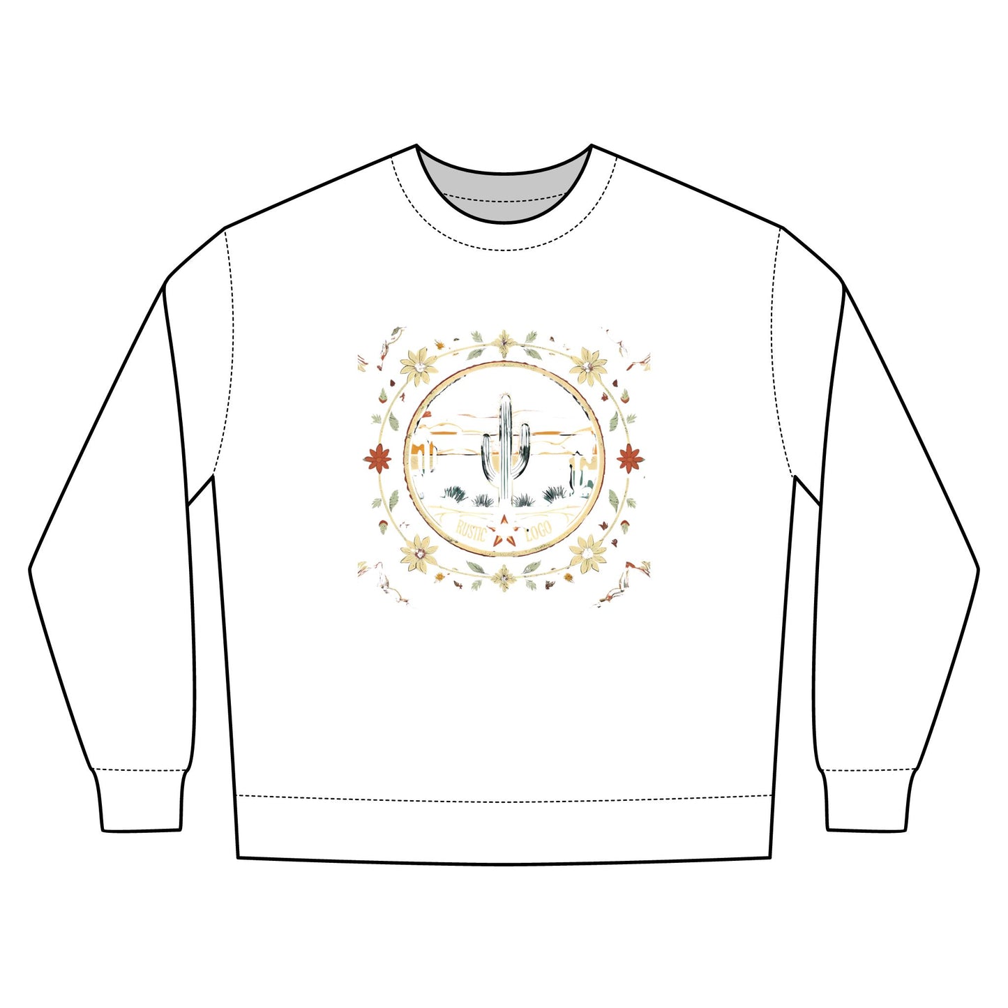 Cowgirl Unisex Rustic Horizon Rodeo Sweatshirt, Unisex Casual Crewneck, Western Style Pullover, Perfect for Fall, Gift for Rodeo Fans