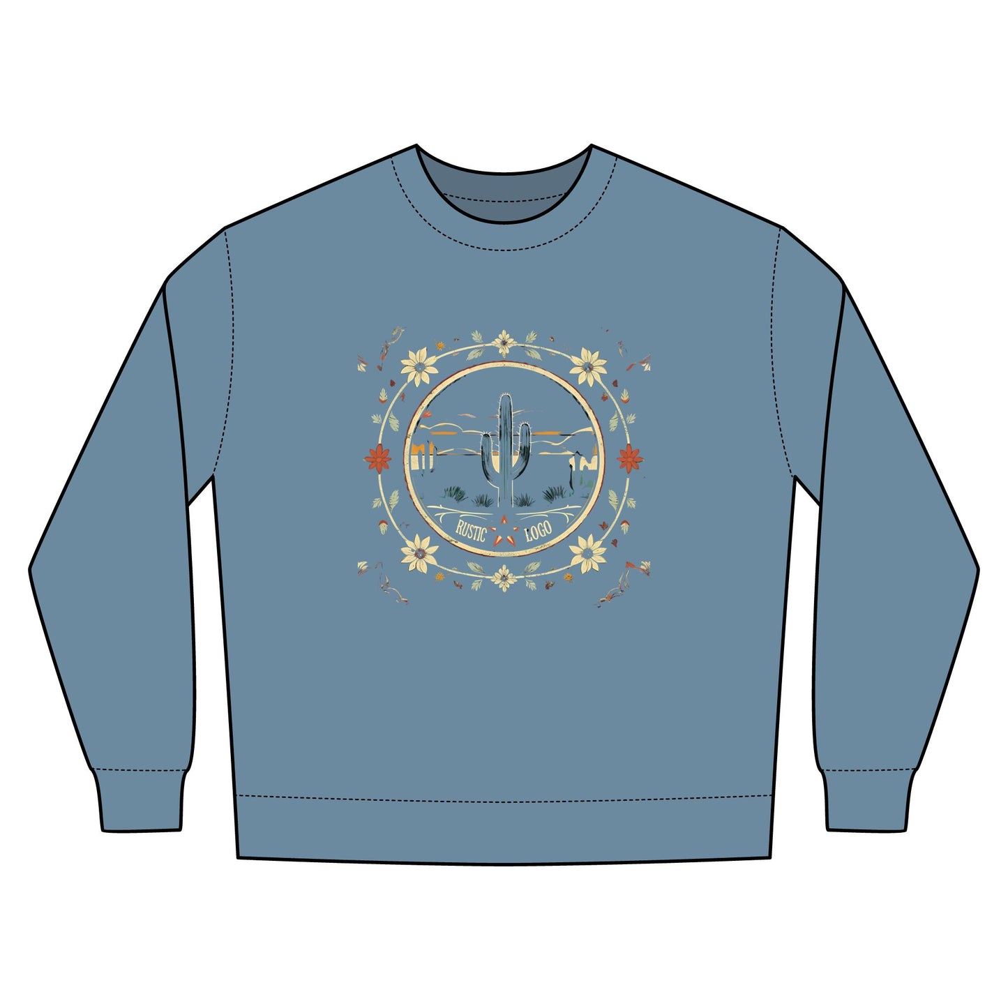 Cowgirl Unisex Rustic Horizon Rodeo Sweatshirt, Unisex Casual Crewneck, Western Style Pullover, Perfect for Fall, Gift for Rodeo Fans