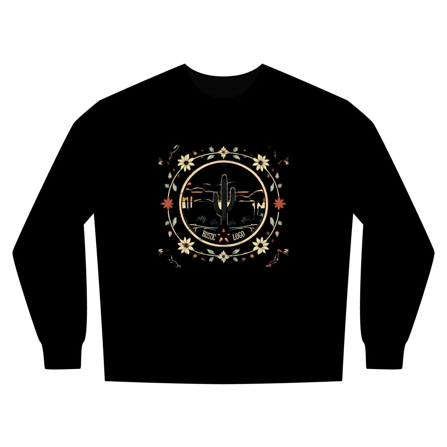 Cowgirl Unisex Rustic Horizon Rodeo Sweatshirt, Unisex Casual Crewneck, Western Style Pullover, Perfect for Fall, Gift for Rodeo Fans