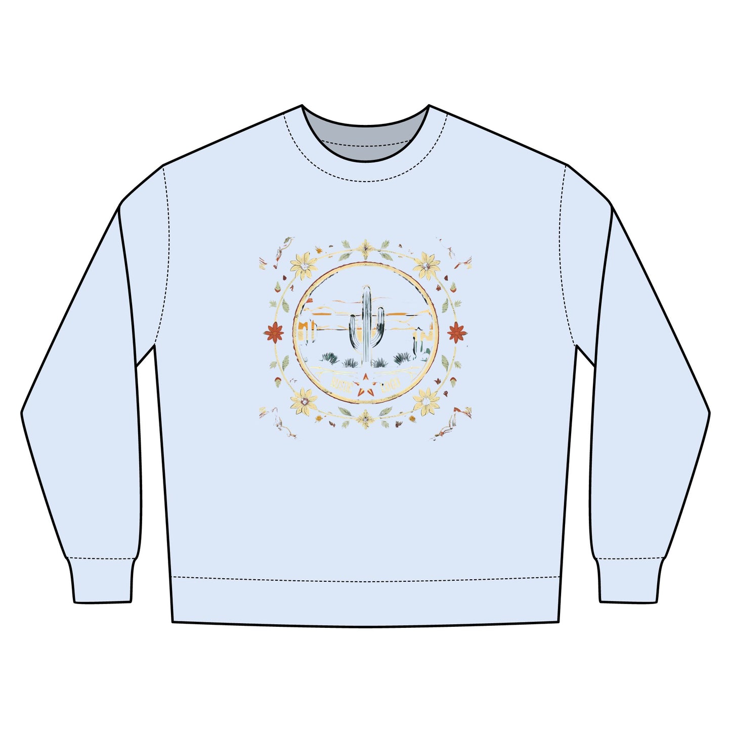 Cowgirl Unisex Rustic Horizon Rodeo Sweatshirt, Unisex Casual Crewneck, Western Style Pullover, Perfect for Fall, Gift for Rodeo Fans