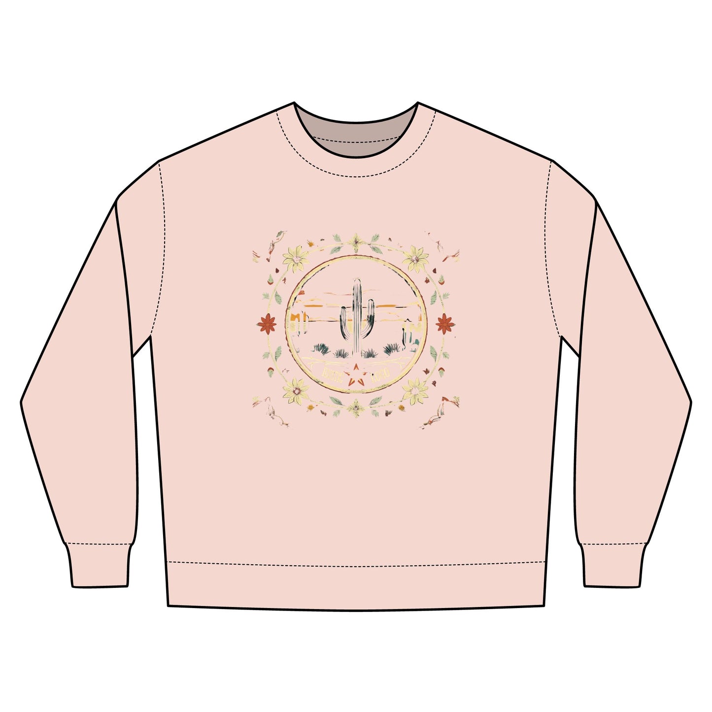 Cowgirl Unisex Rustic Horizon Rodeo Sweatshirt, Unisex Casual Crewneck, Western Style Pullover, Perfect for Fall, Gift for Rodeo Fans