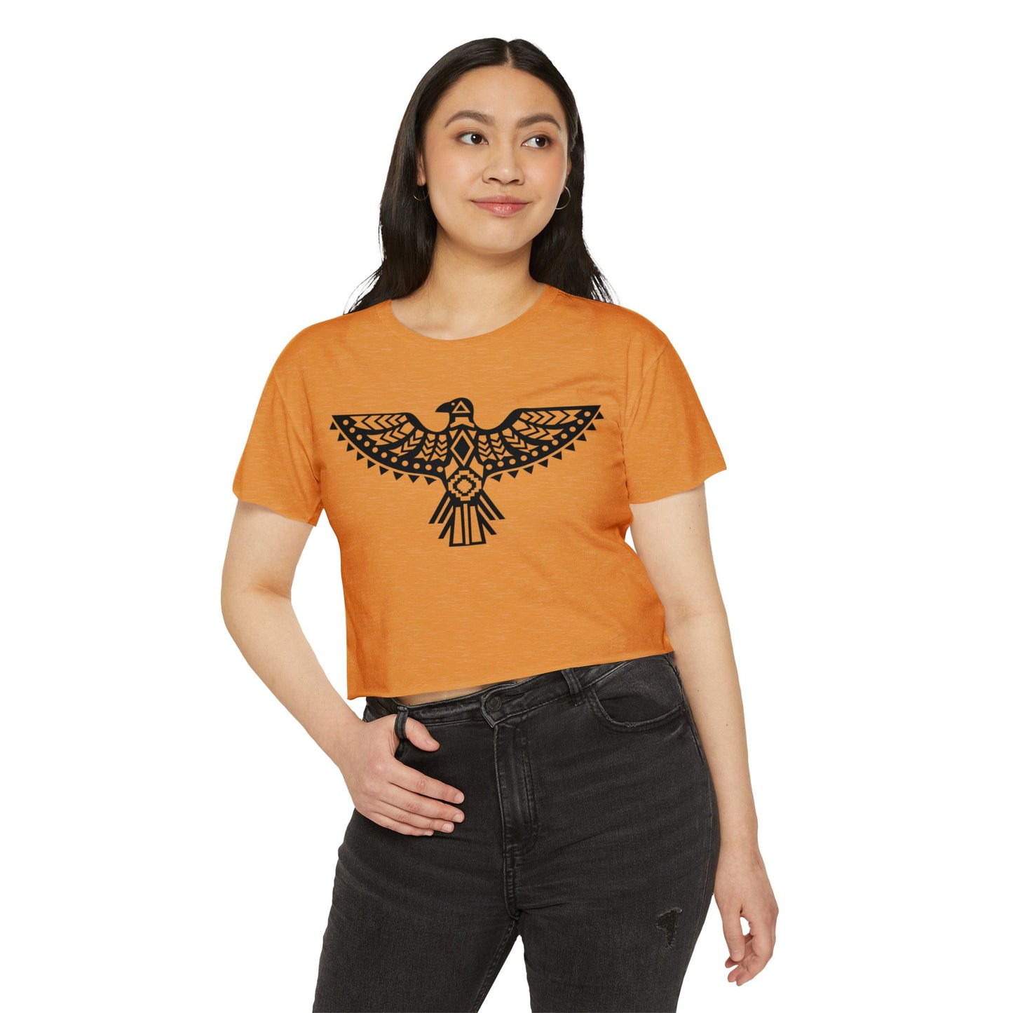 Women's Festival Crop Top - Boho Chic Graphic Tee for Music & Art Lovers