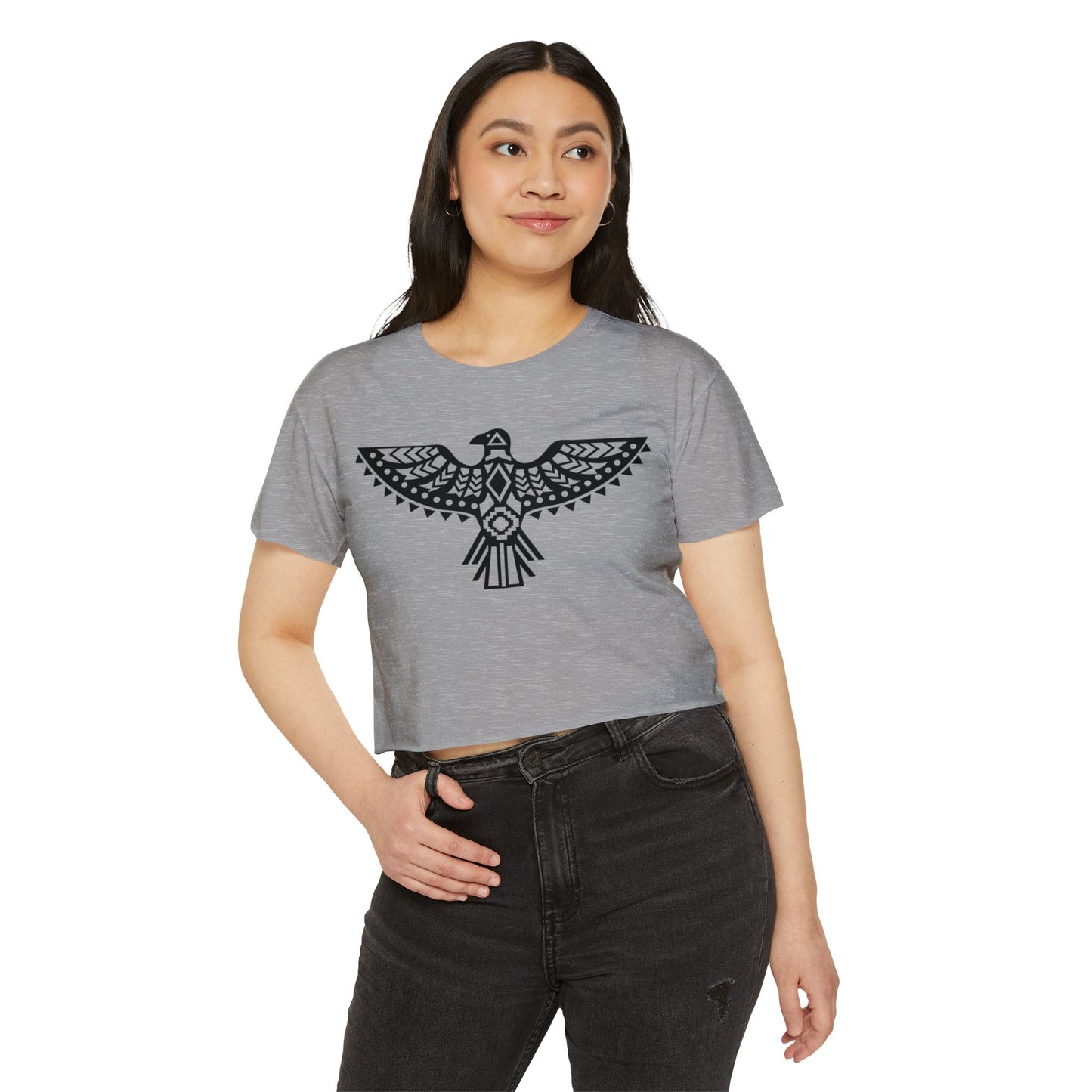 Women's Festival Crop Top - Boho Chic Graphic Tee for Music & Art Lovers