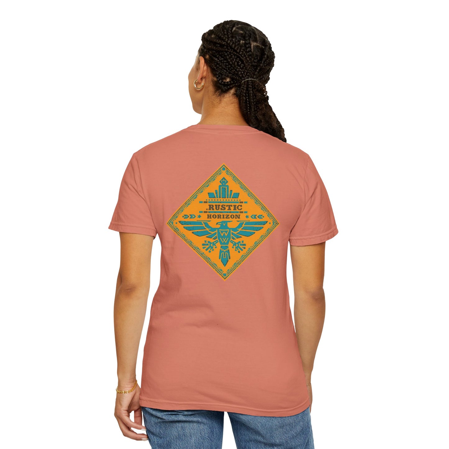 Rustic Horizon Yellow Thunderbird UNISEX T-Shirt｜Festival Wear, Casual Outfit, Gift for Nature Lovers, Vintage Style Tee, Summer Essential