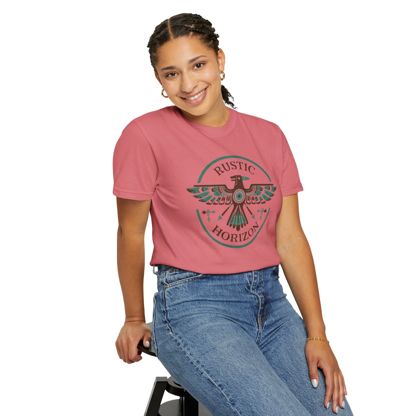 Rustic Horizon with Thunderbird UNISEX T-Shirt｜Festival Wear, Casual Outfit, Gift for Nature Lovers, Vintage Style Tee, Summer Essential