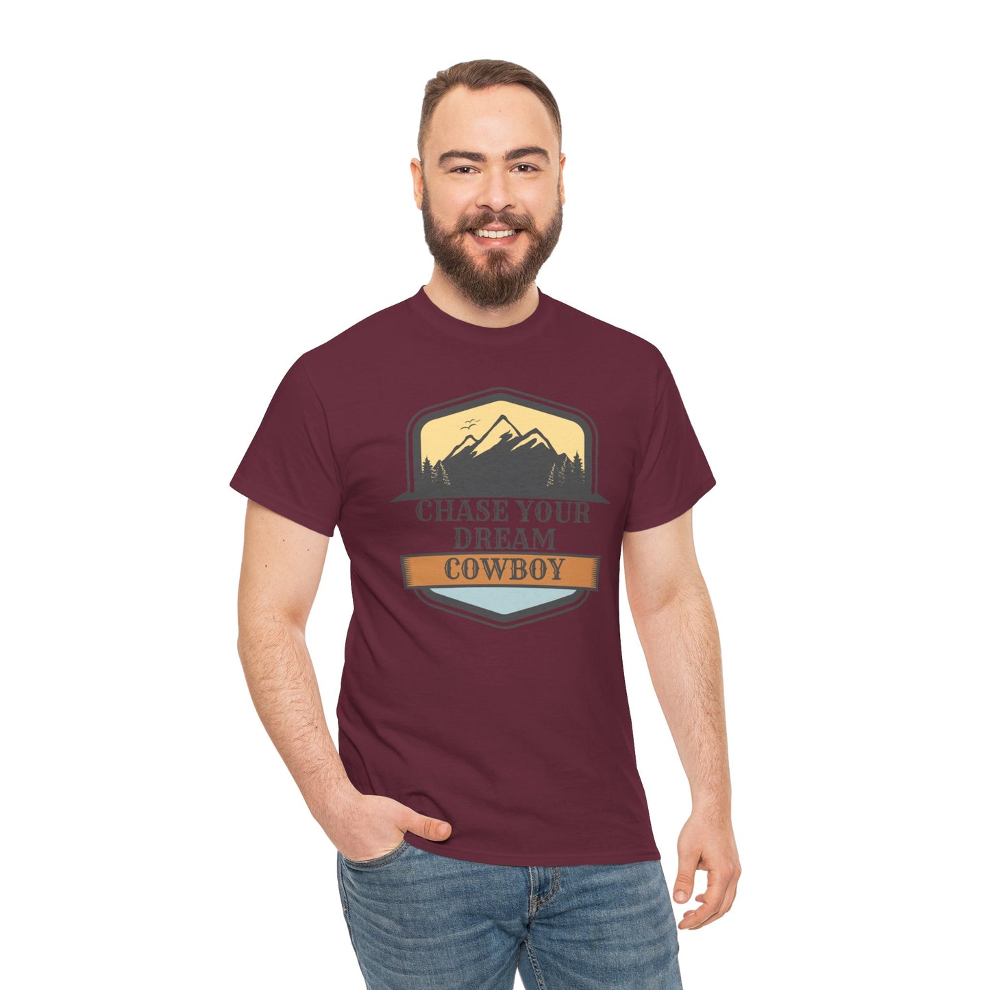 CHASE YOUR DREAM COWBOY Unisex Heavy Cotton Tee