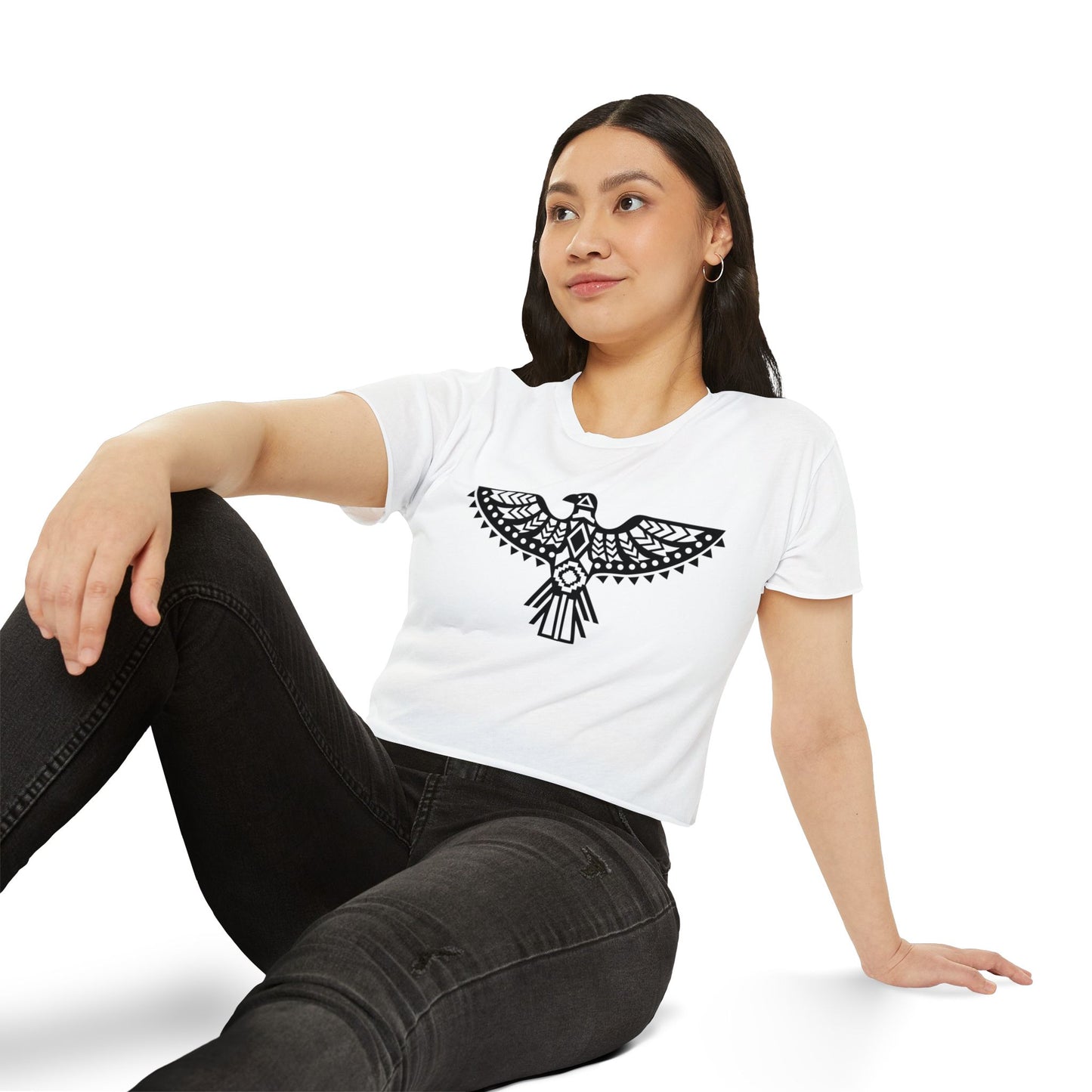 Women's Festival Crop Top - Boho Chic Graphic Tee for Music & Art Lovers