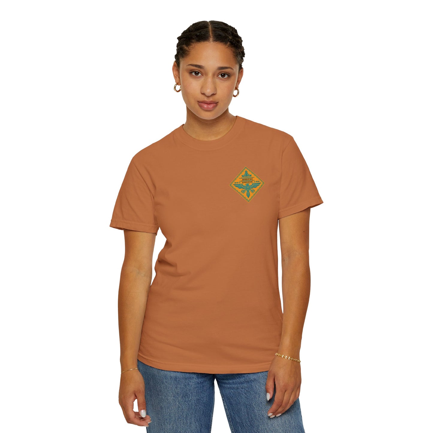 Rustic Horizon Yellow Thunderbird UNISEX T-Shirt｜Festival Wear, Casual Outfit, Gift for Nature Lovers, Vintage Style Tee, Summer Essential