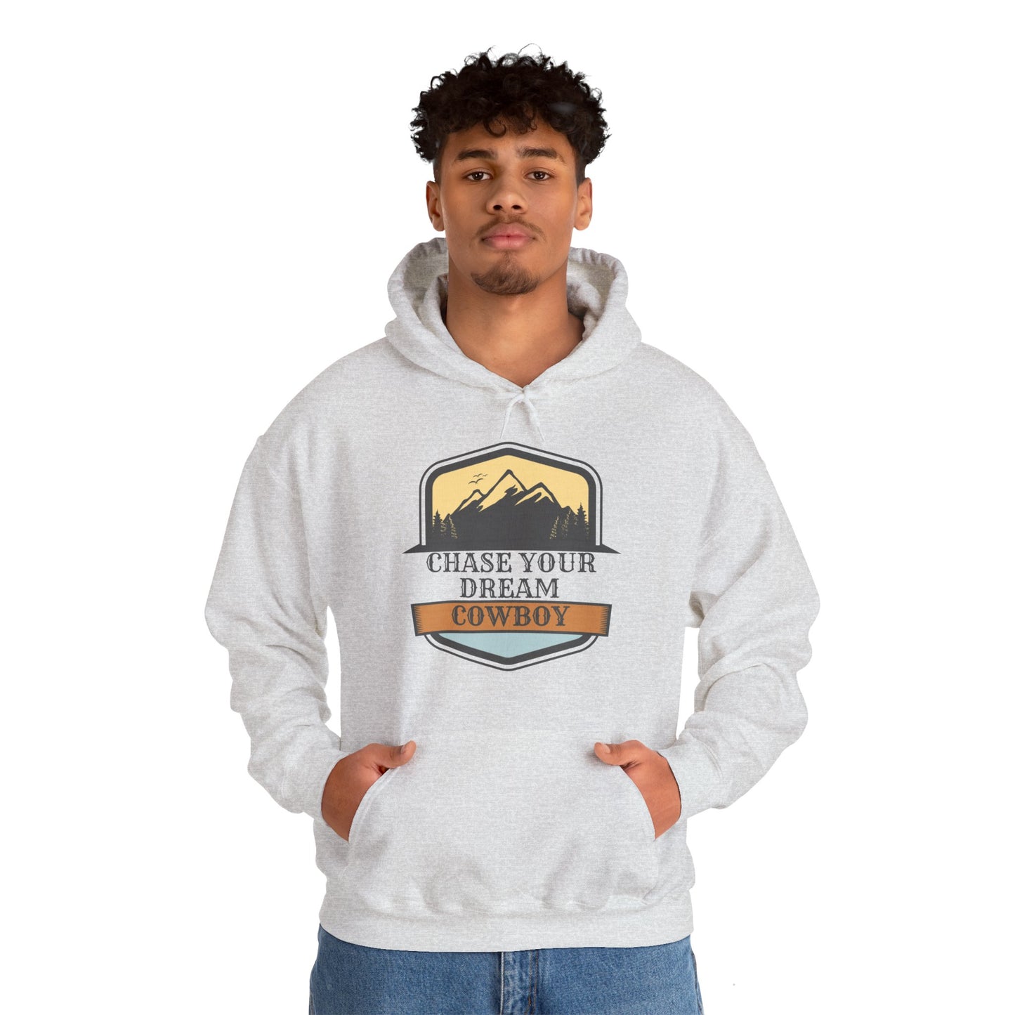 CHASE YOUR DREAM COWBOW MOUNTAIN Unisex Heavy Blend™ Hooded Sweatshirt