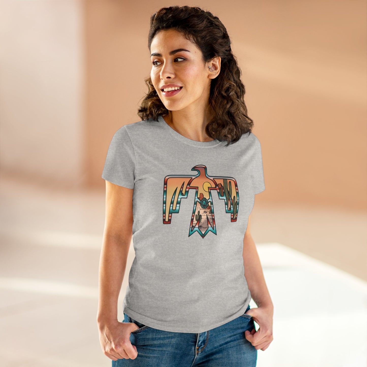 Women's Tee - Cowgirl Thunderbird Eagle Western Fashion Print