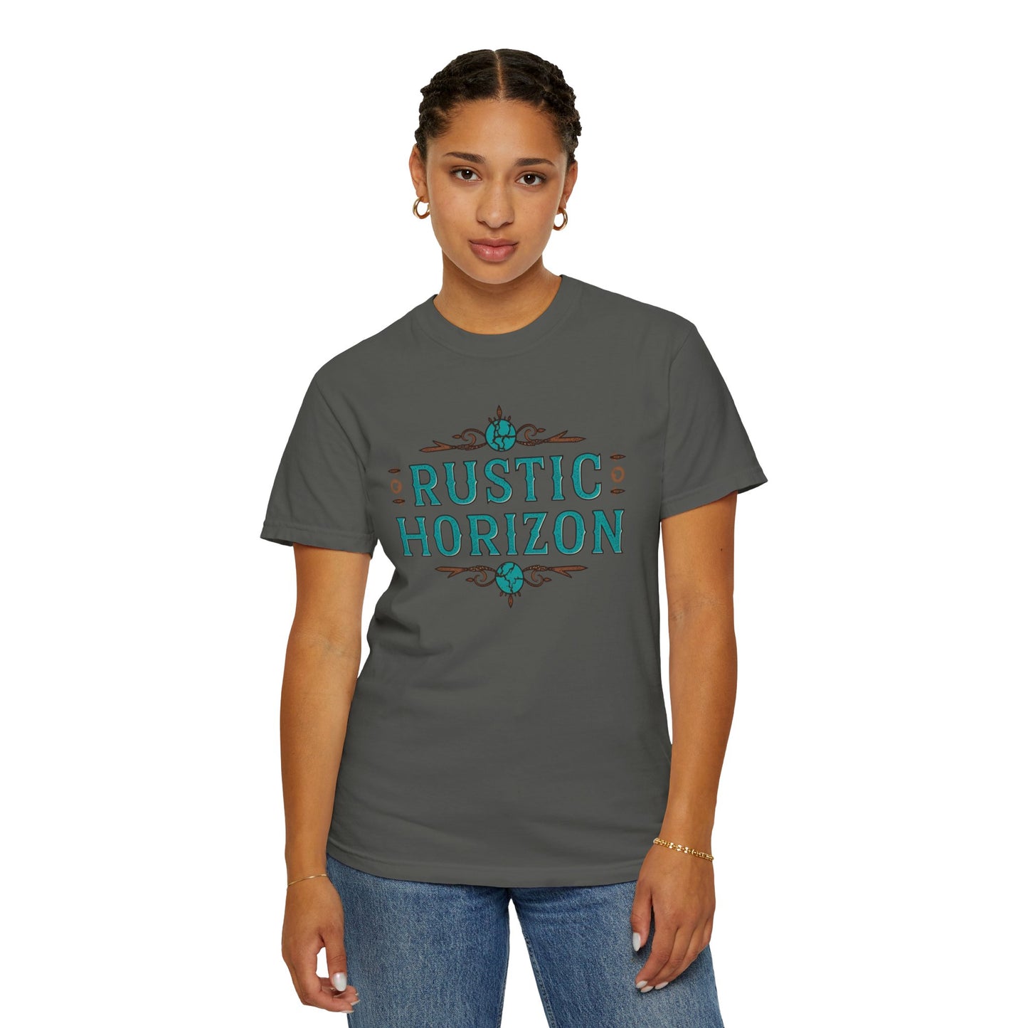 Touch of Rustic Horizon Turquoise UNISEX T-Shirt｜Festival Wear, Casual Outfit, Gift for Nature Lovers, Vintage Style Tee, Summer Essential
