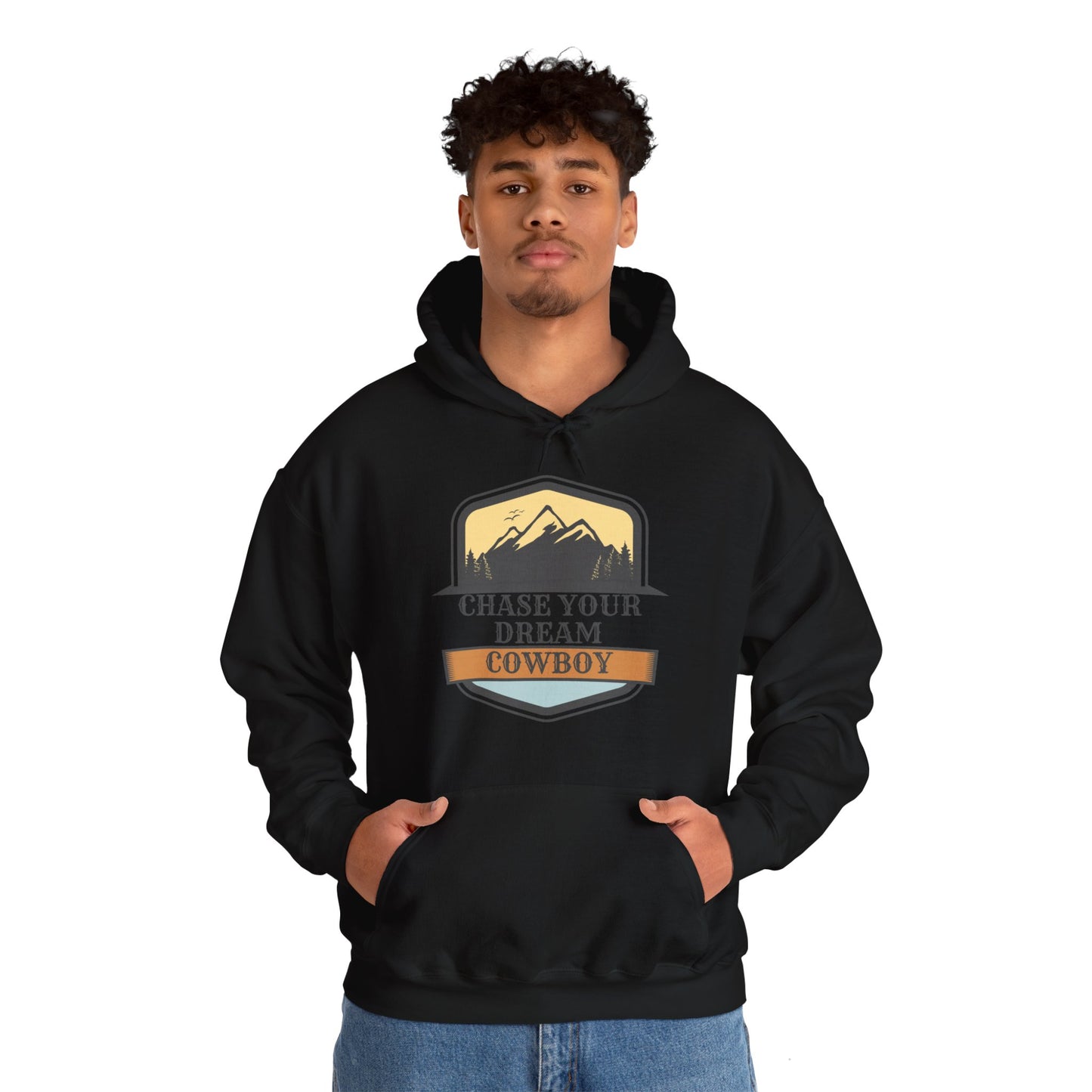 CHASE YOUR DREAM COWBOW MOUNTAIN Unisex Heavy Blend™ Hooded Sweatshirt
