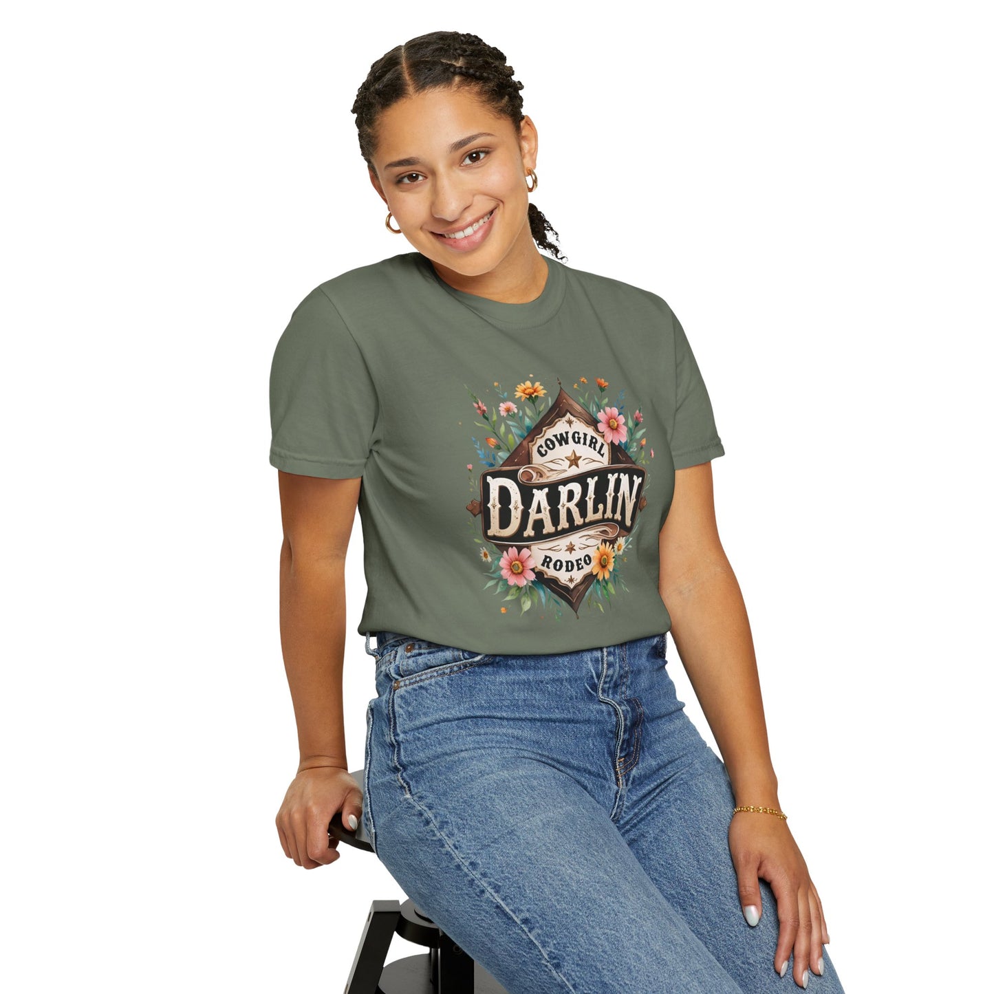 Darlin Rustic Horizon Cowgirl  UNISEX T-Shirt｜Festival Wear, Casual Outfit, Gift for Nature Lovers, Vintage Style Tee, Summer Essential