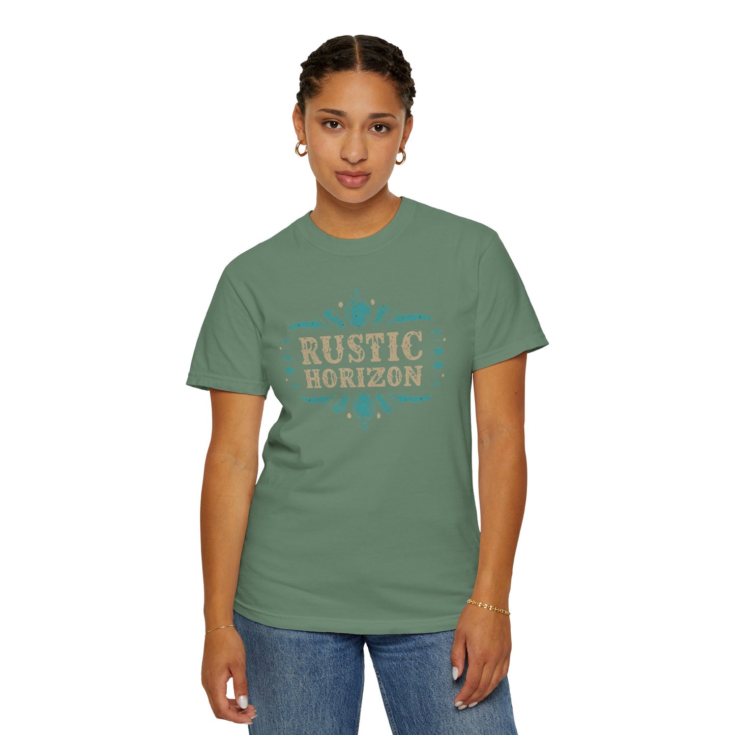 Rustic Horizon with Turquoise perls UNISEX T-Shirt｜Festival Wear, Casual Outfit, Gift for Nature Lovers, Vintage Style Tee, Summer Essential
