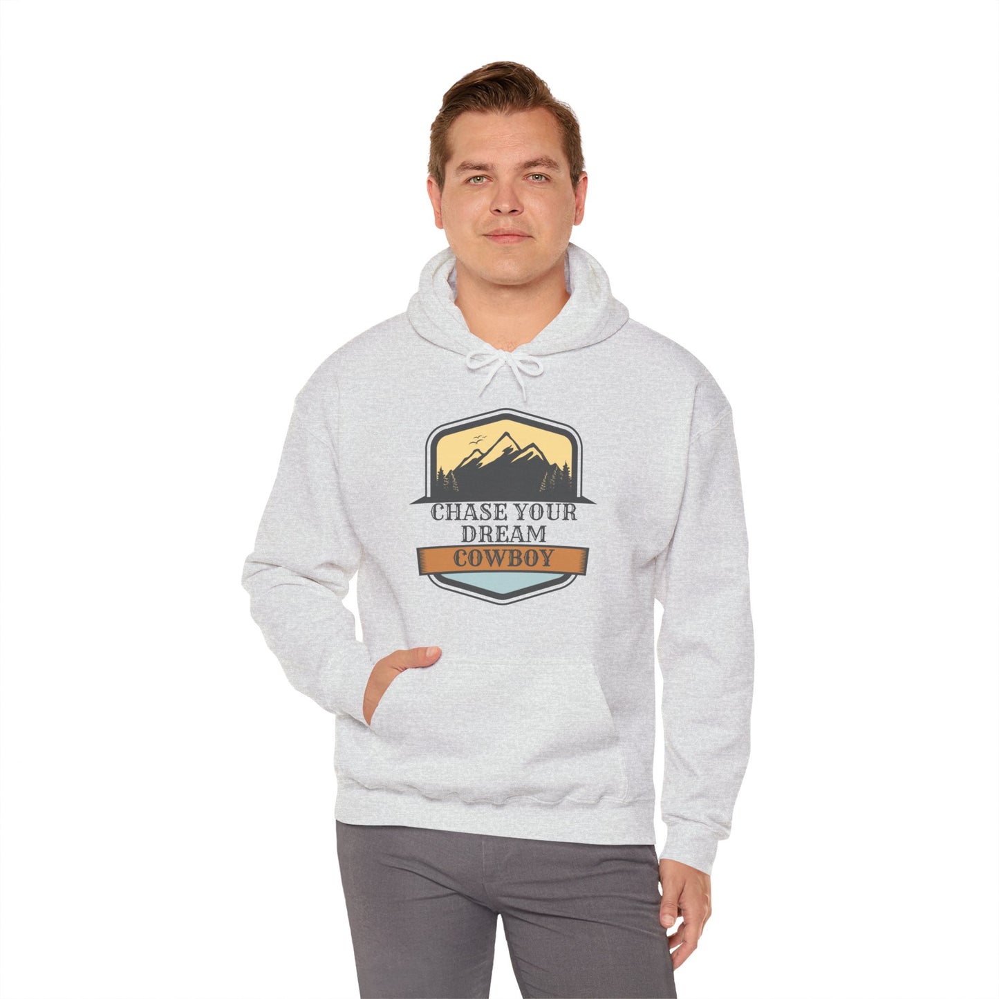 CHASE YOUR DREAM COWBOW MOUNTAIN Unisex Heavy Blend™ Hooded Sweatshirt