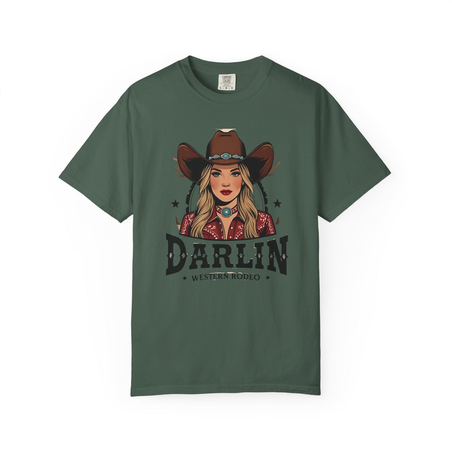 Darlin Rustic Horizon Cowgirl  UNISEX T-Shirt｜Festival Wear, Casual Outfit, Gift for Nature Lovers, Vintage Style Tee, Summer Essential