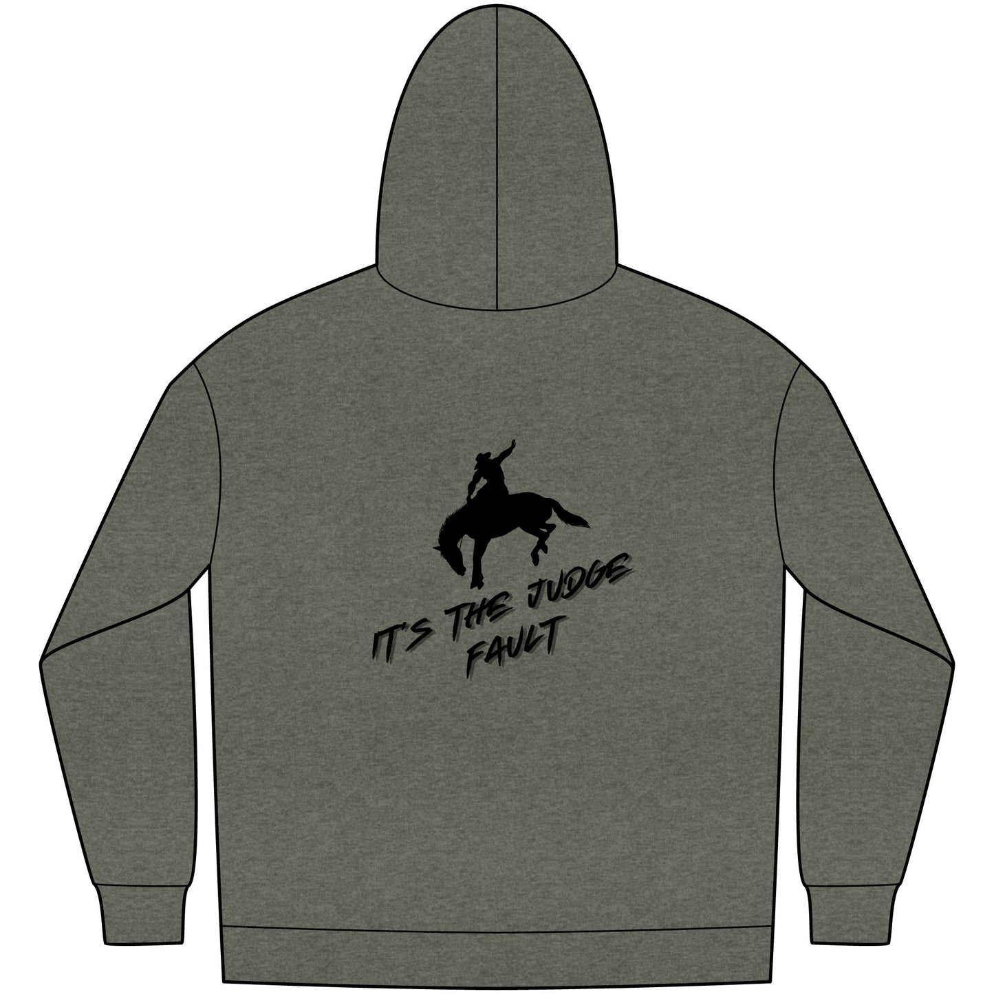 IT'S THE JUDGE FAULT Unisex Western Fleece Hoodie, Rustic Fashion Sweatshirt, Cozy Winter Apparel, Gift for Rodeo Lovers, Casual Outdoor Clothing