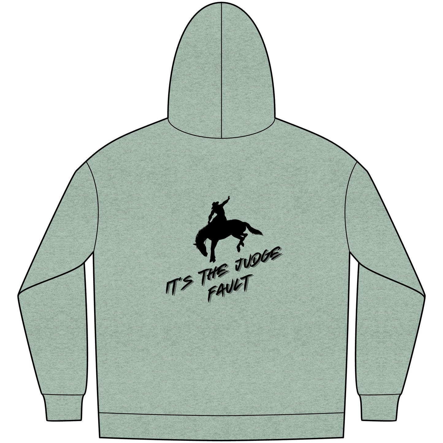 IT'S THE JUDGE FAULT Unisex Western Fleece Hoodie, Rustic Fashion Sweatshirt, Cozy Winter Apparel, Gift for Rodeo Lovers, Casual Outdoor Clothing