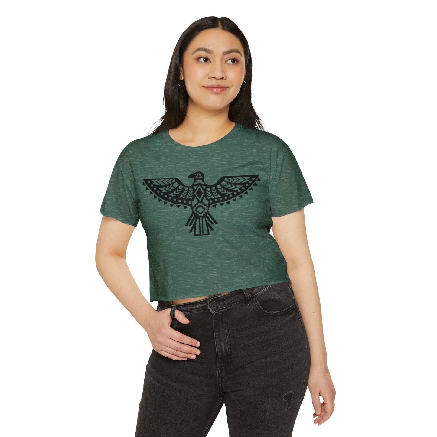 Women's Festival Crop Top - Boho Chic Graphic Tee for Music & Art Lovers