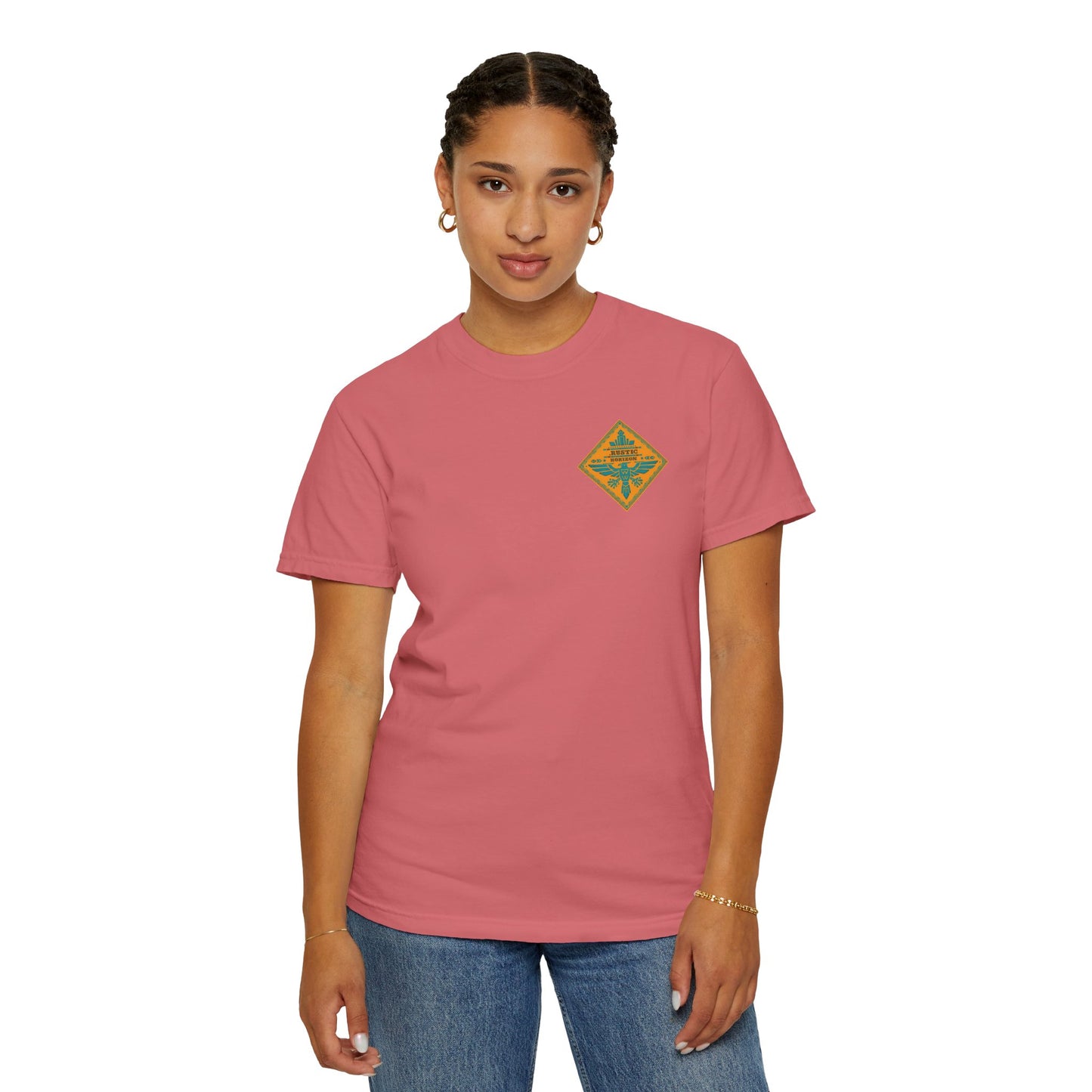 Rustic Horizon Yellow Thunderbird UNISEX T-Shirt｜Festival Wear, Casual Outfit, Gift for Nature Lovers, Vintage Style Tee, Summer Essential