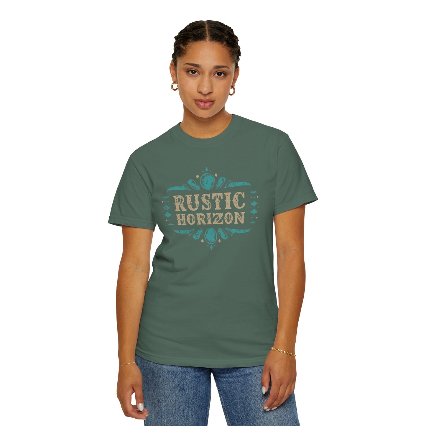 Rustic Horizon with Turquoise perls UNISEX T-Shirt｜Festival Wear, Casual Outfit, Gift for Nature Lovers, Vintage Style Tee, Summer Essential