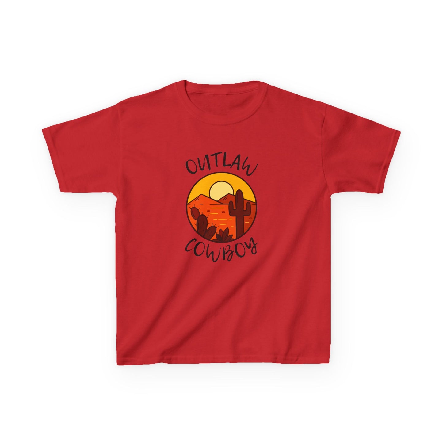 OUTLAW COWBOY Kids Tee - sunset Cowboy Design