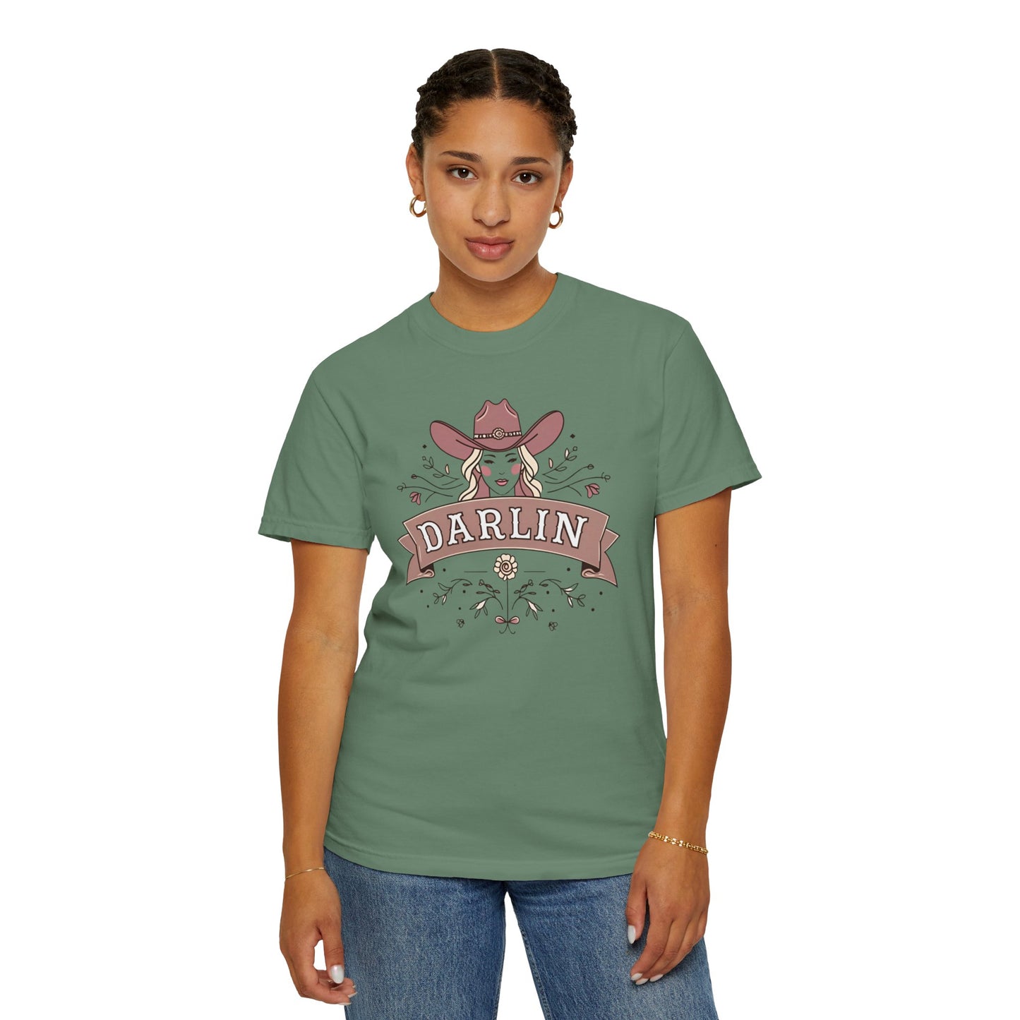 Darlin Rustic Horizon Cowgirl  UNISEX T-Shirt｜Festival Wear, Casual Outfit, Gift for Nature Lovers, Vintage Style Tee, Summer Essential