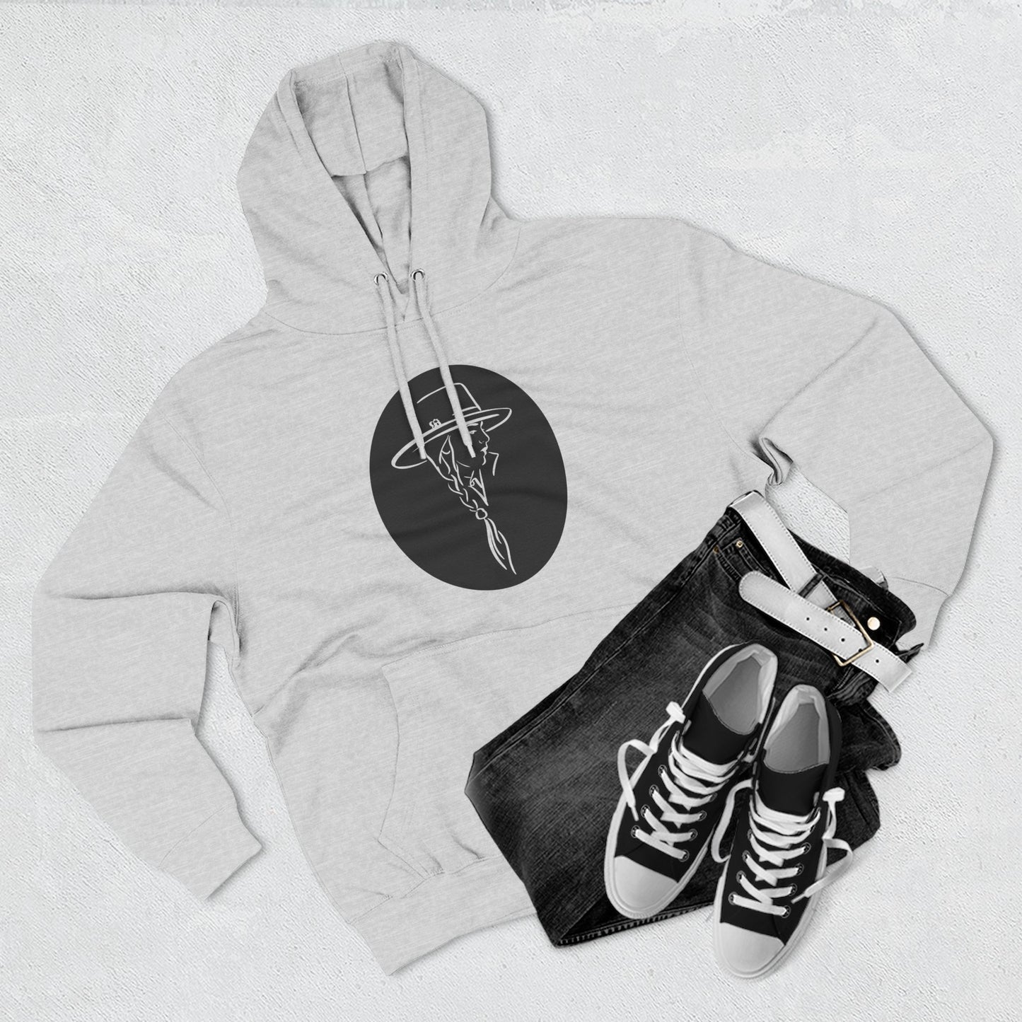 Stylish Three-Panel Fleece Hoodie with Minimalist Design