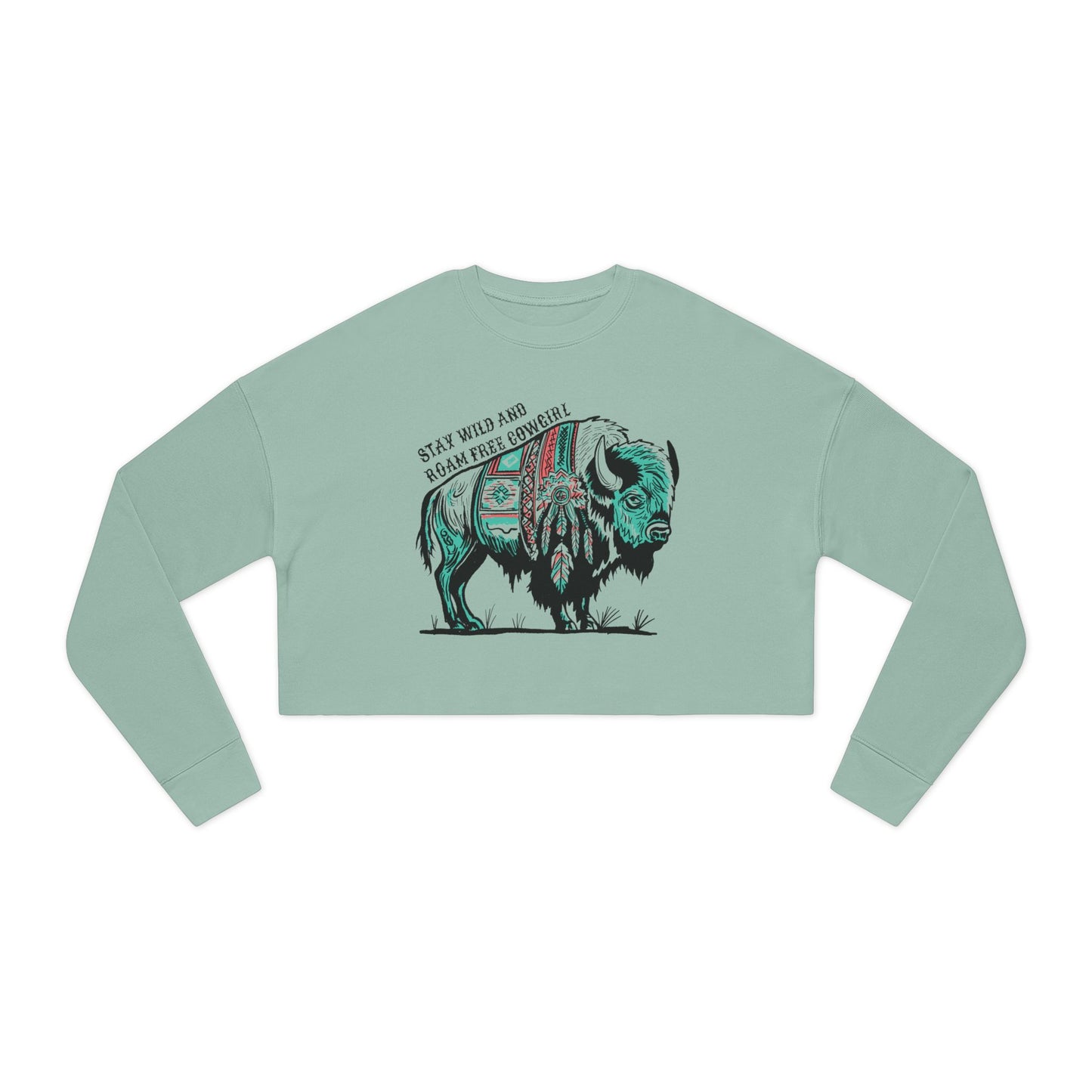 BISON COWGIRL Women's Cropped Sweatshirt