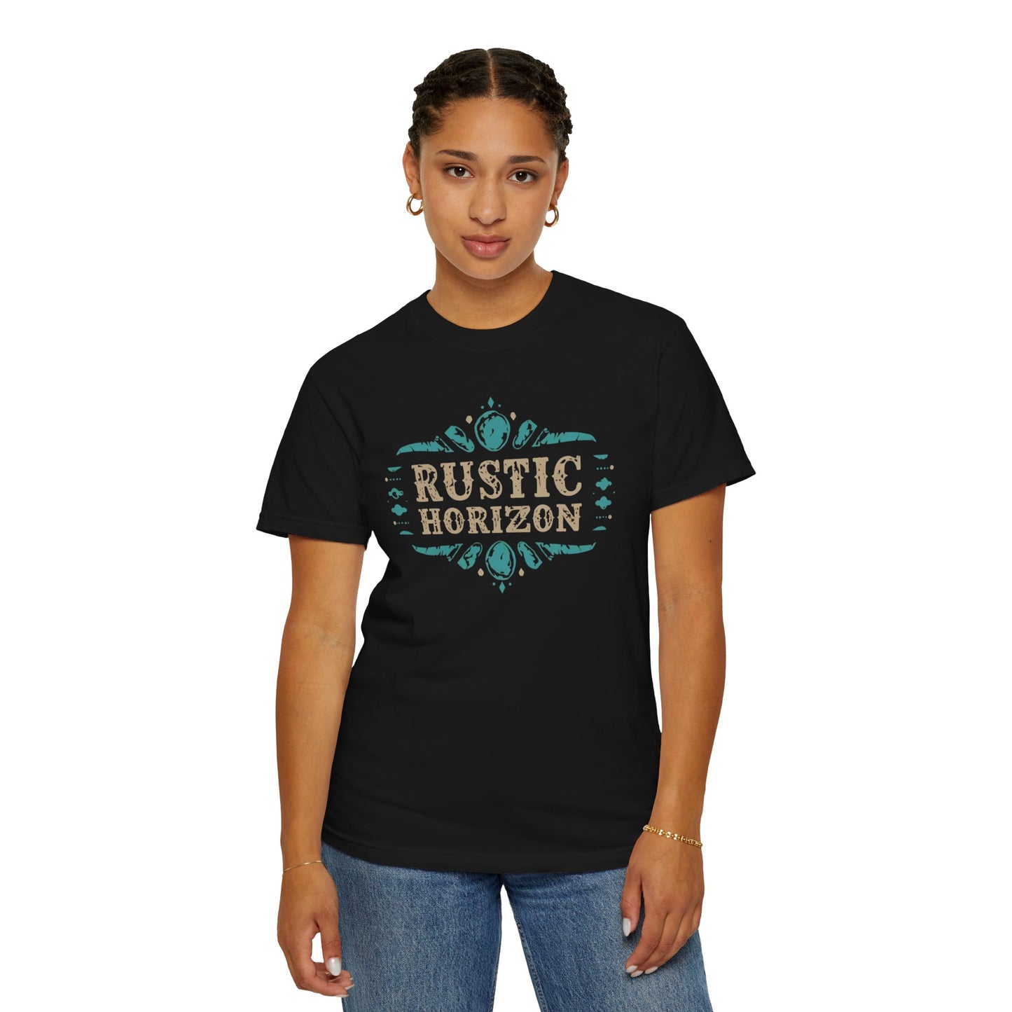 Rustic Horizon with Turquoise perls UNISEX T-Shirt｜Festival Wear, Casual Outfit, Gift for Nature Lovers, Vintage Style Tee, Summer Essential