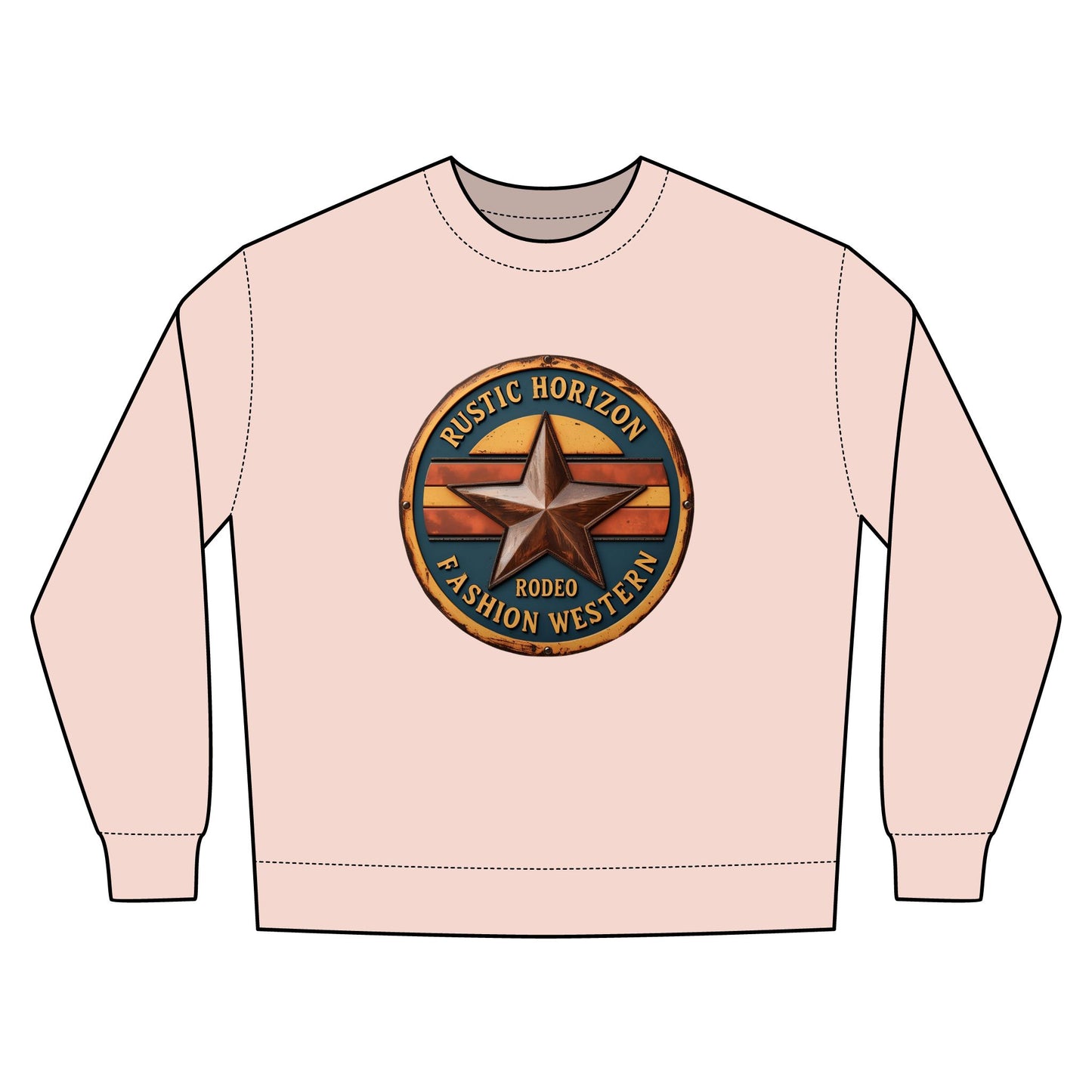 Rustic Horizon Rodeo Sweatshirt, Unisex Casual Crewneck, Western Style Pullover, Perfect for Fall, Gift for Rodeo Fans