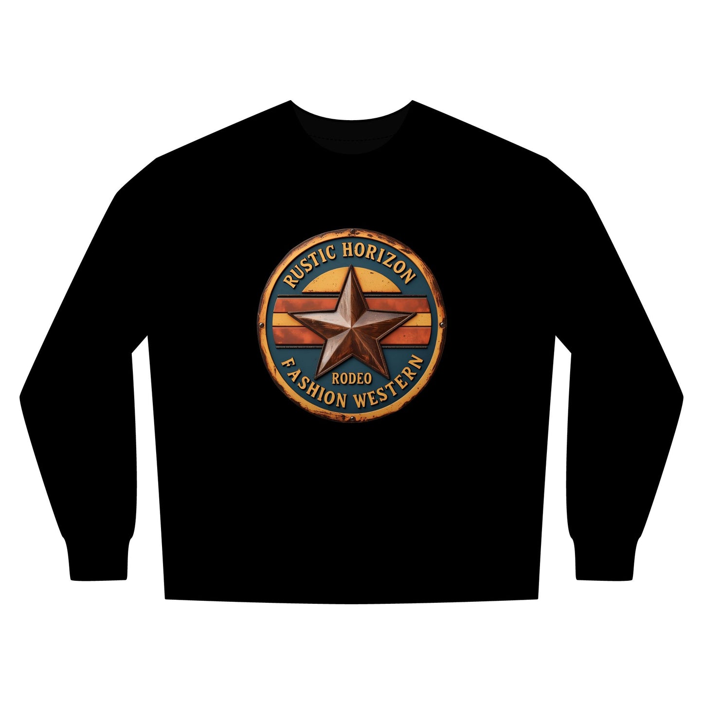 Rustic Horizon Rodeo Sweatshirt, Unisex Casual Crewneck, Western Style Pullover, Perfect for Fall, Gift for Rodeo Fans